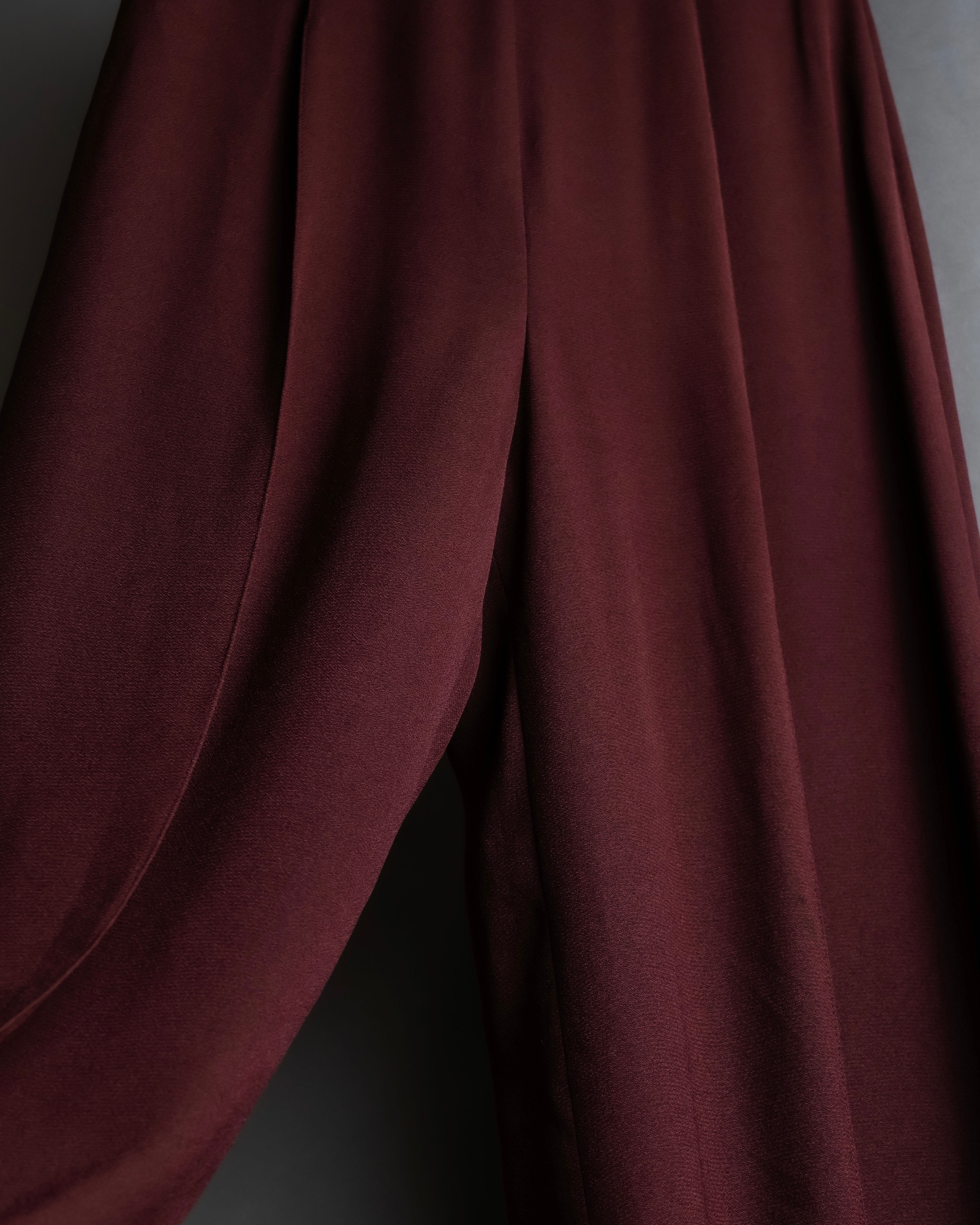 "JEAN PAUL GAULTIER" Beautiful drape burgundy wide slacks
