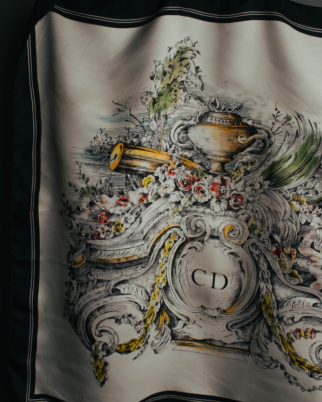 "Christian Dior" Vintage baroque print square scarf