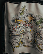 "Christian Dior" Vintage baroque print square scarf