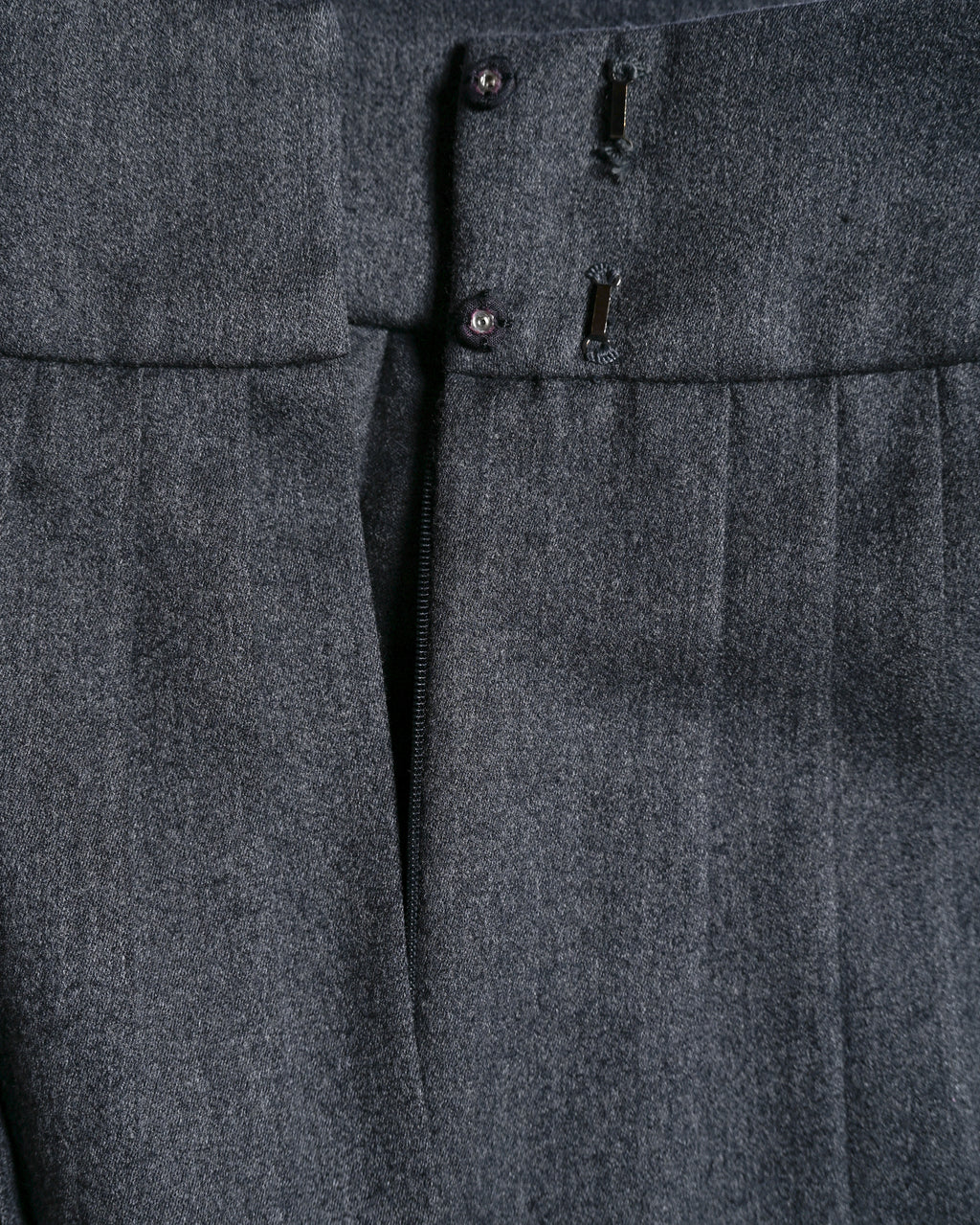 Christian Dior (SAMPLE)/ Archived Pure Wool Luxury Long Pleats Skirt Gray