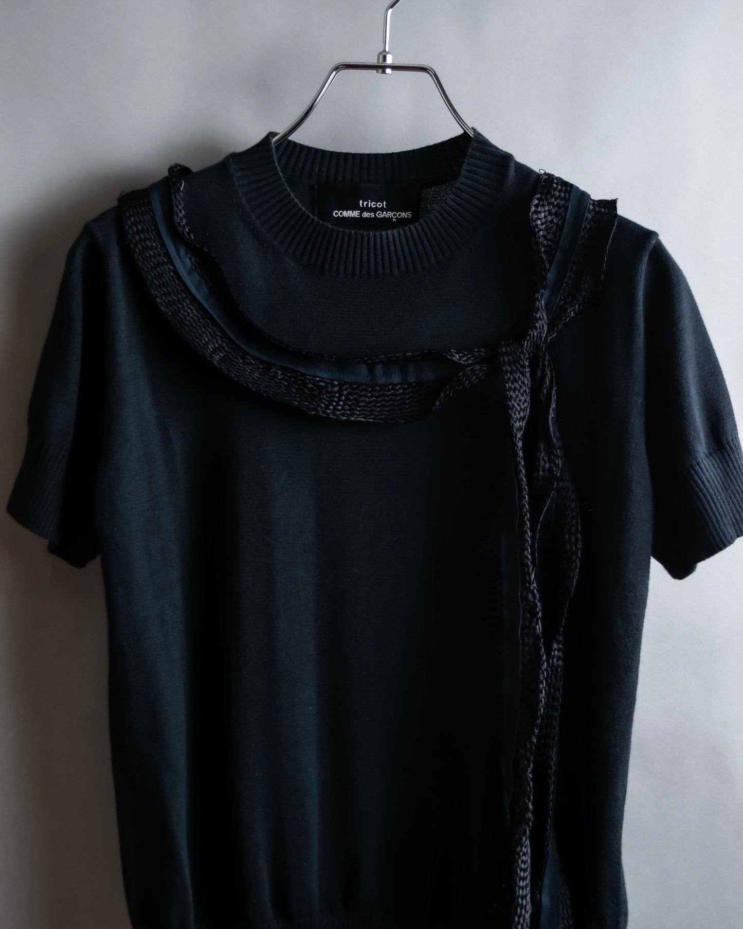 "tricot COMME des GARCONS" Wraparound dogging knit T shirt