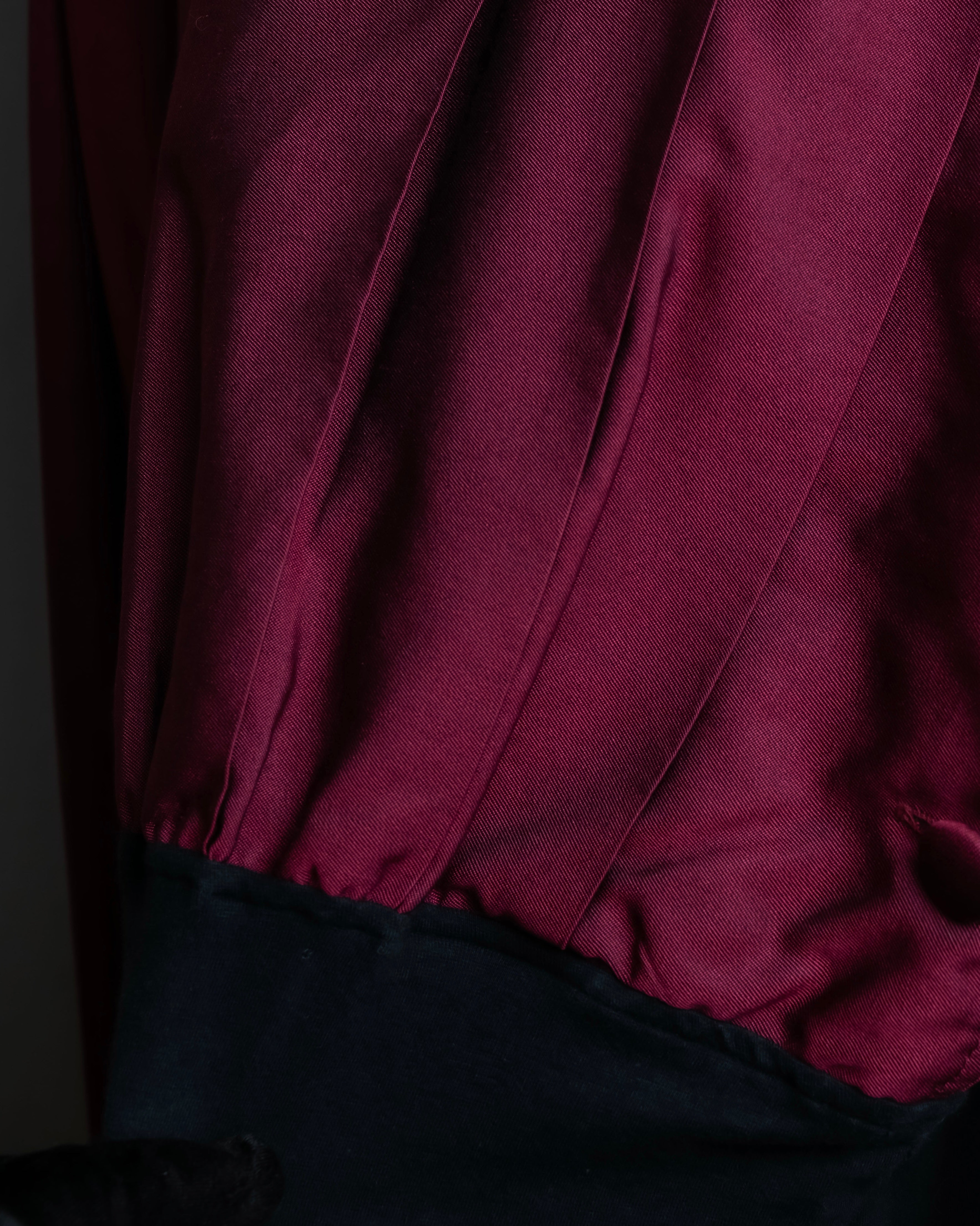 "JEAN PAUL GAULTIER FEMME"
 Waist different material switching design shirt