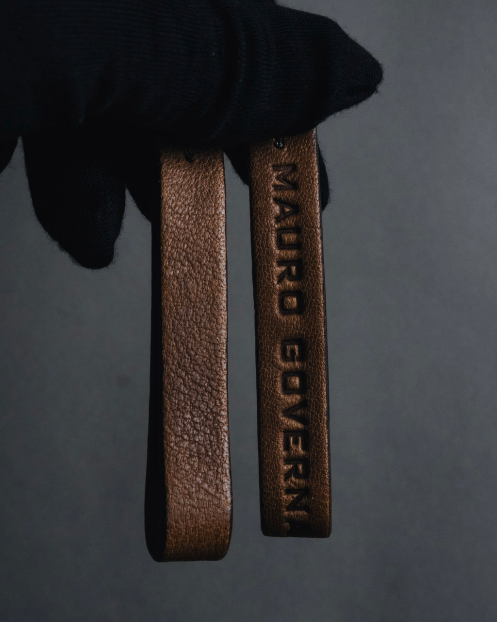 "MAURO GOVERNA" 00’s-10’s lamb leather belted draped bag