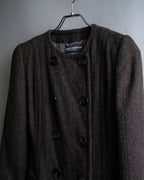 "DOLCE & GABBANA" Fringe scarf included double-breasted coat