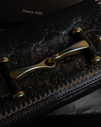 "GUCCI" GG mark embossed leather horsebit long wallet