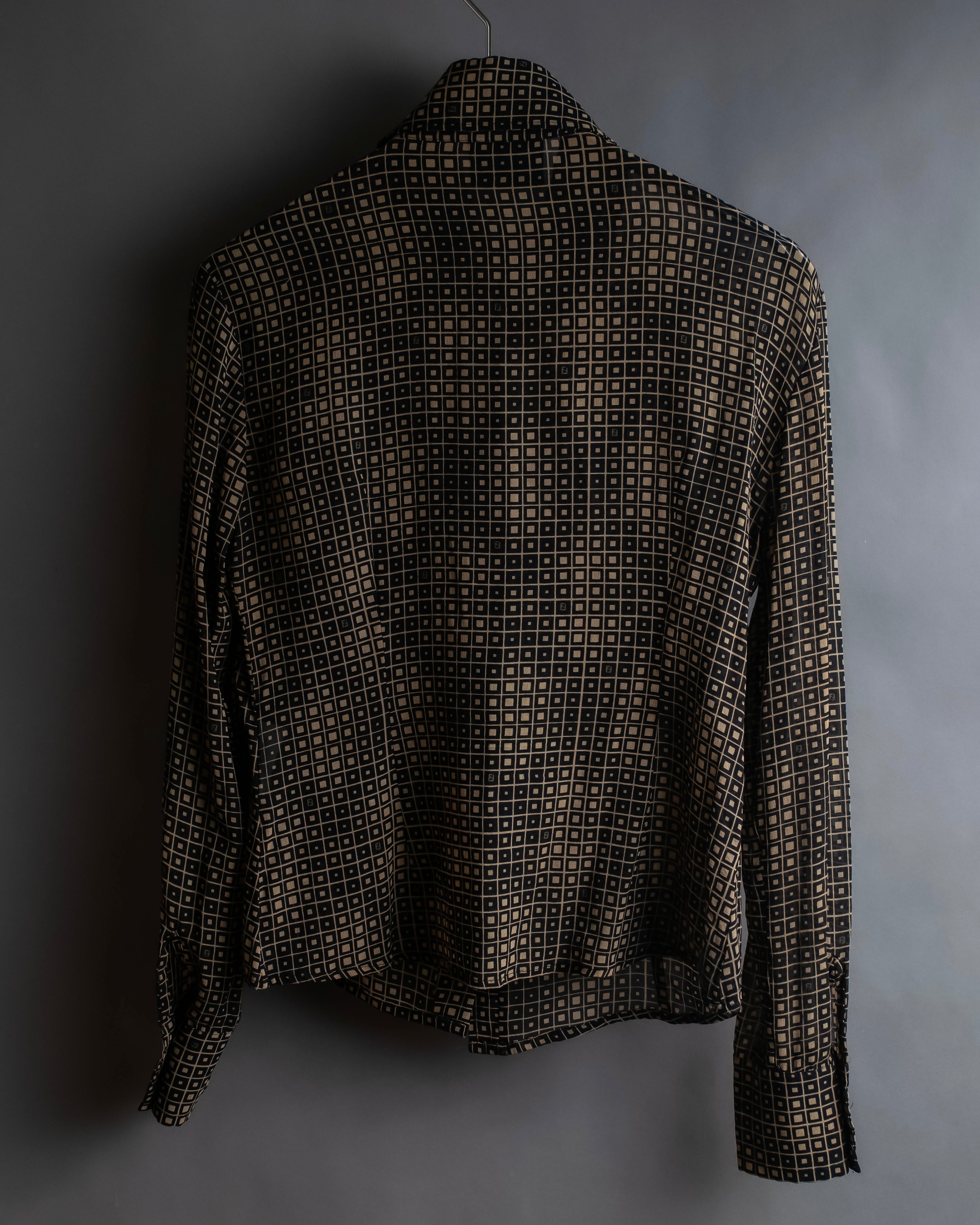 "FENDI" Geometric pattern logo printed shirt