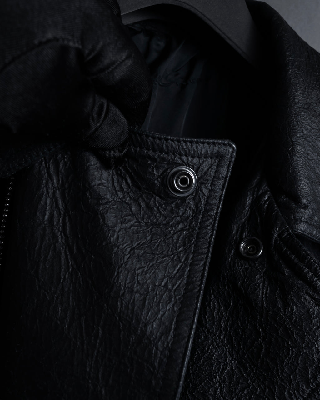 -SPECIAL- "Rick Owens" 15AW Beautiful wrinkles front zip leather jacket