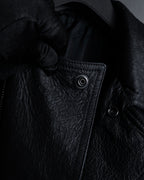 -SPECIAL- "Rick Owens" 15AW Beautiful wrinkles front zip leather jacket