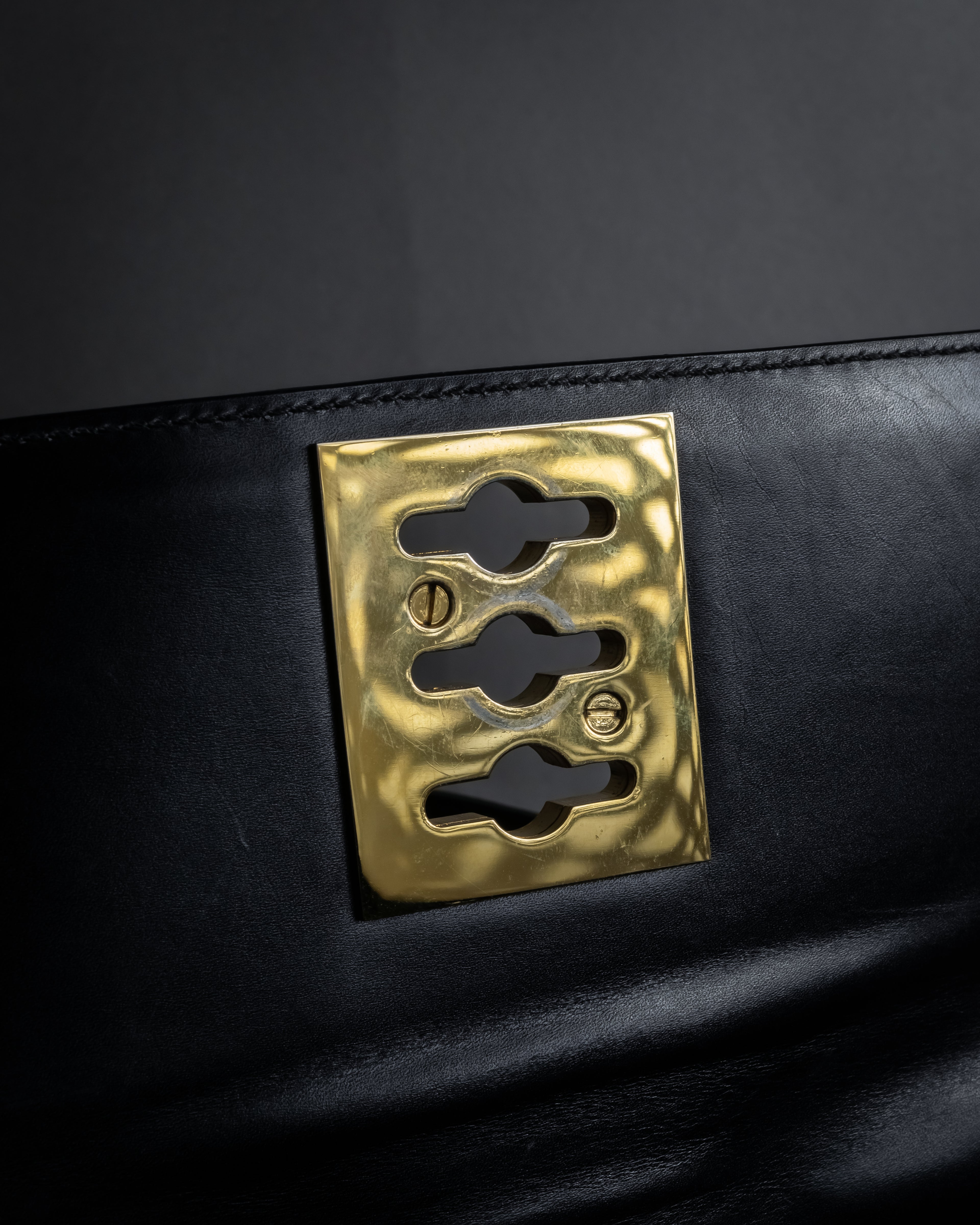 “CELINE” Early 80’s equestrian hardware top-handle bag