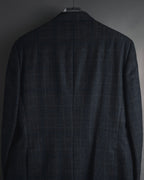 "BALENCIAGA" 90’s Cashmere blend glen check double-breasted blazer