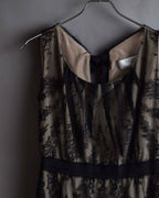 "VALENTINO" Lace layered ribbon design sleeveless dress