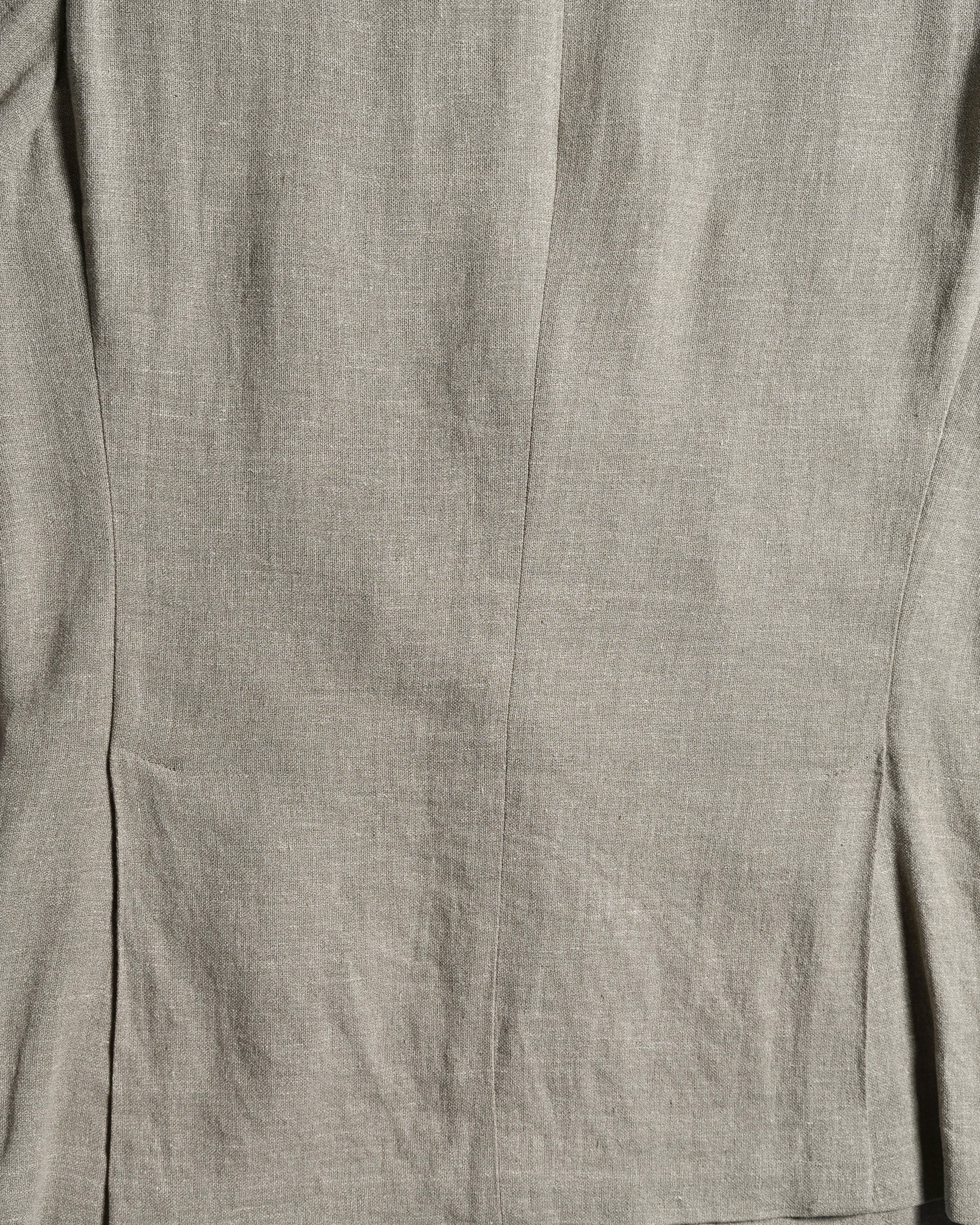 HERMES/ Pure Linen Oversized Single Breasted Tailored Jacket Beige