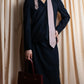 "PRADA" Short length tailored jacket & cropped skirt navy color set up