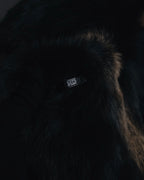 "BIEMME" 00’s striped rabbit fur belted coat