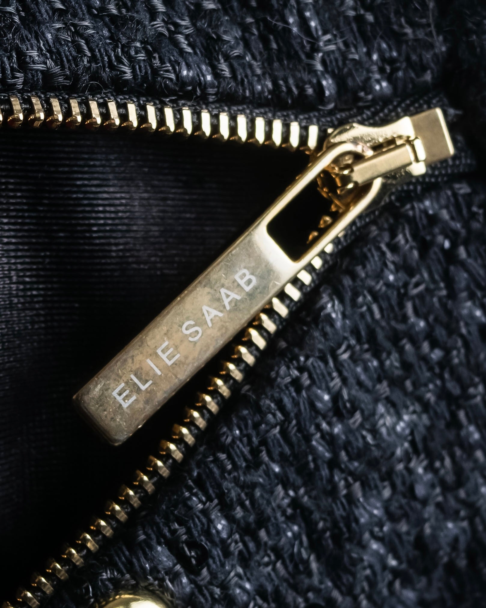 Reserved "Elie Saab" Gold stud detail tweed jacket