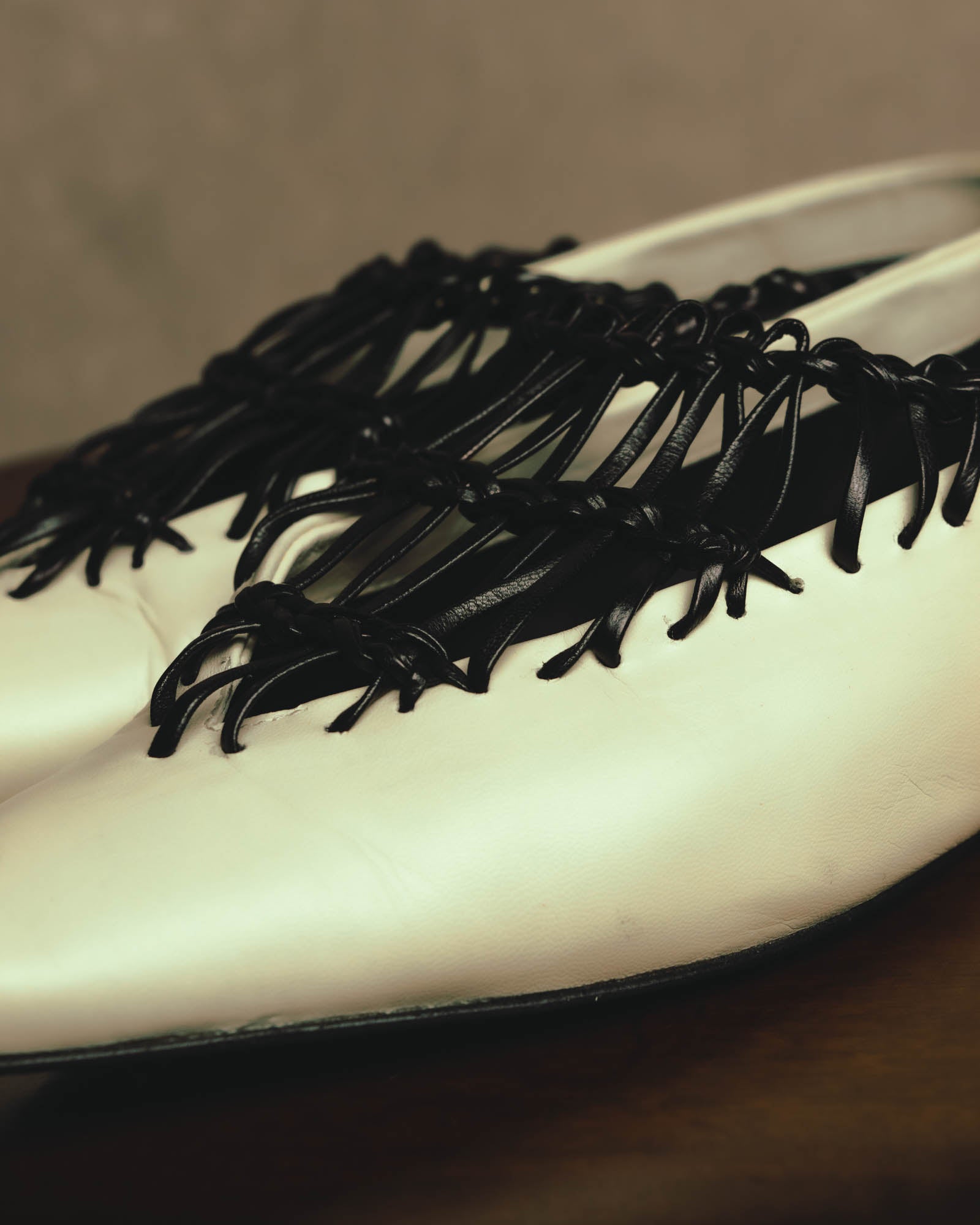 -SPECIAL- “JIL SANDER” 2020’s interwoven strap pointed-toe flat shoes