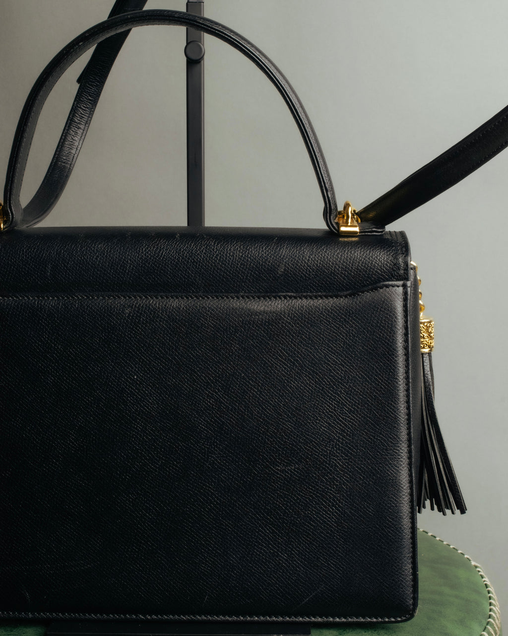 “Valentino Garavani” 90’s-00’s Structured V logo leather handbag