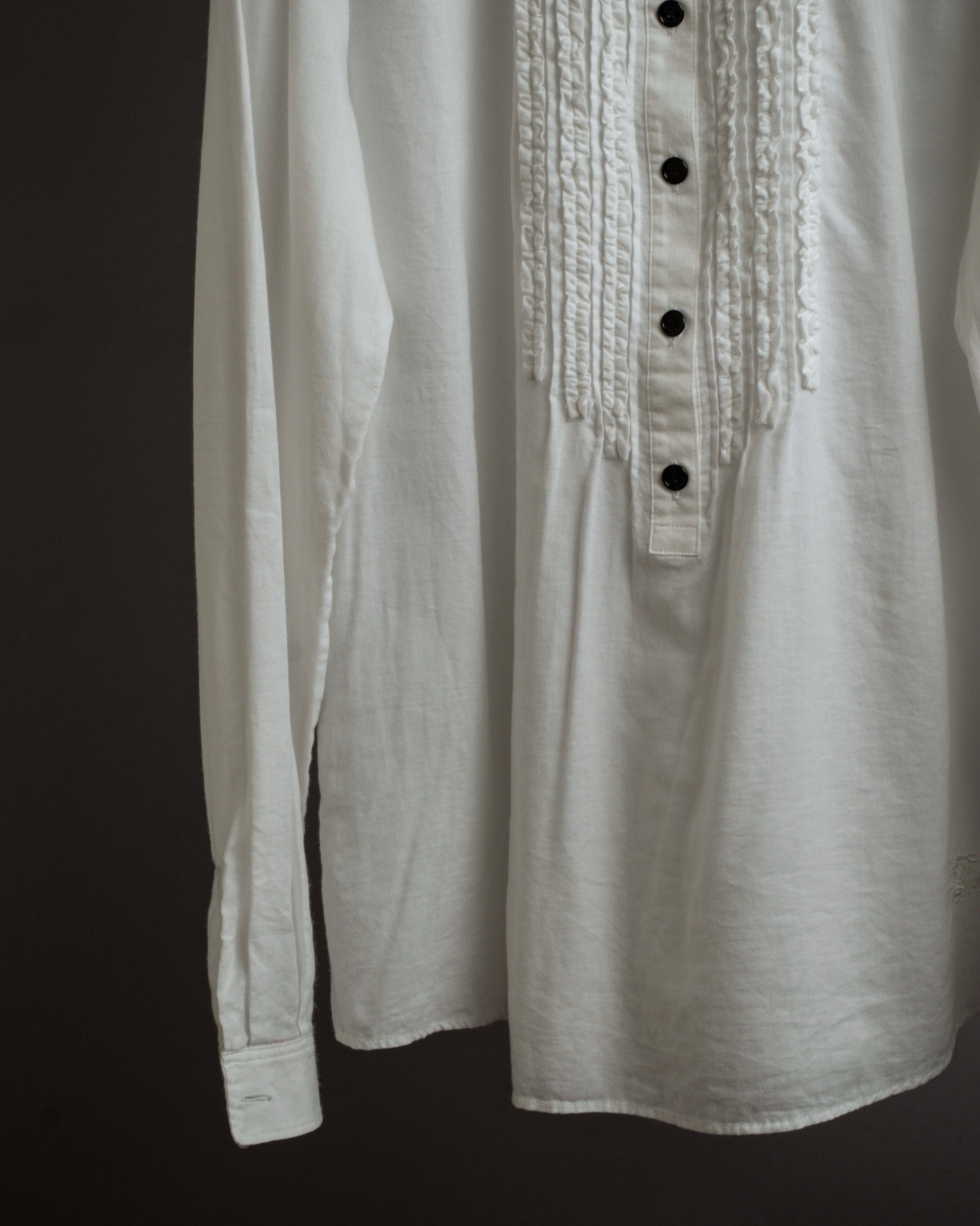 "BURBERRY" Frill design collarless blouse