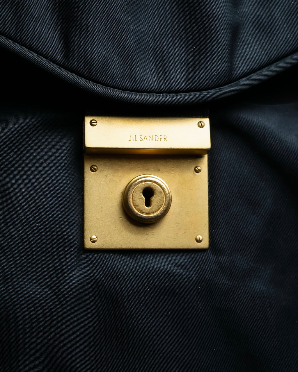 “JIL SANDER” Gold buckle 2 way nylon hand bag