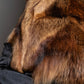 Vintage gradient fur hooded jacket