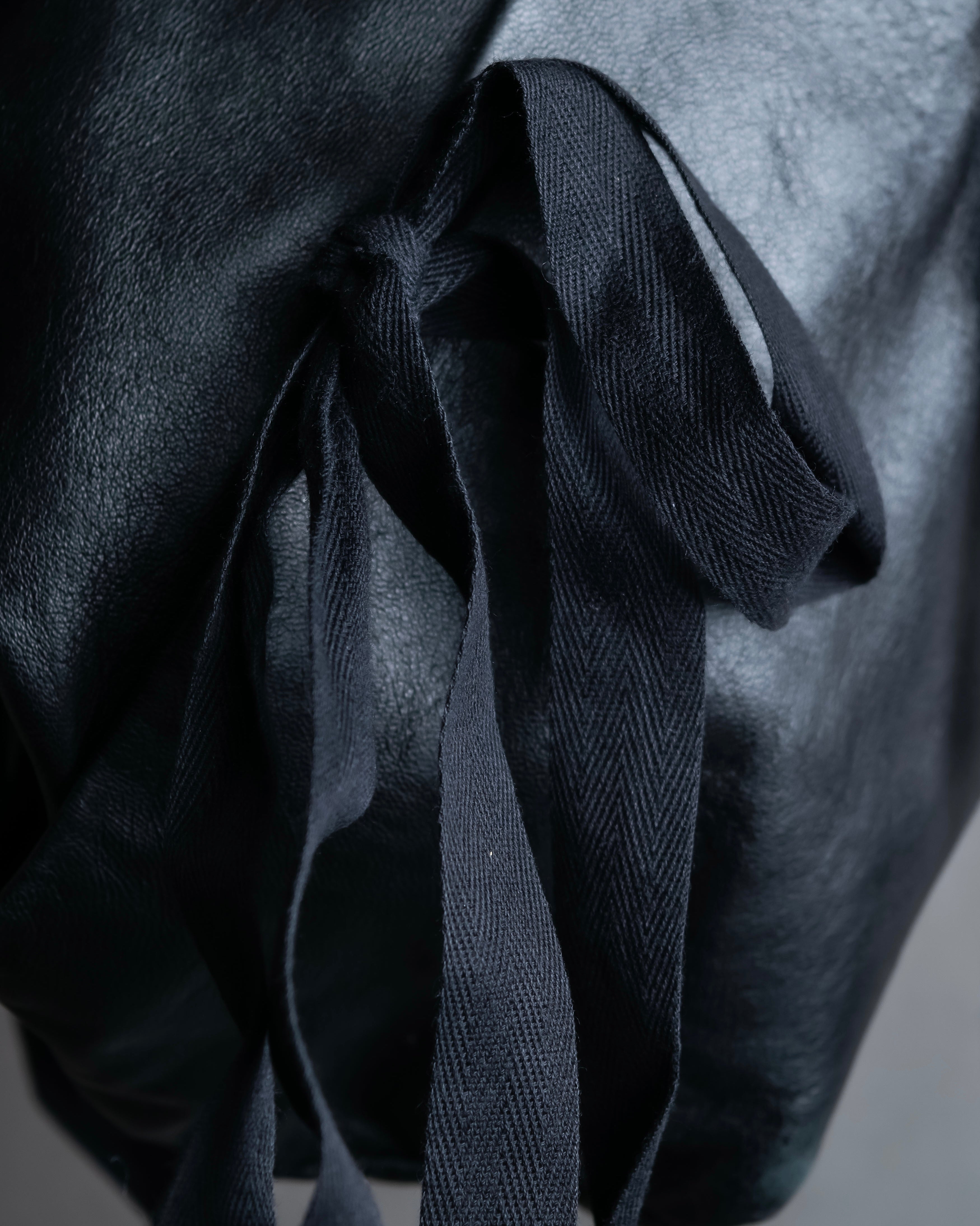 "MARNI" Side ribbon design rounded body leather bag