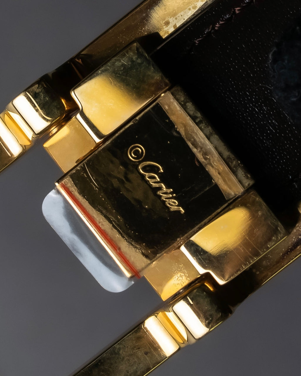 "Cartier" Gold metal buckle design leather belt