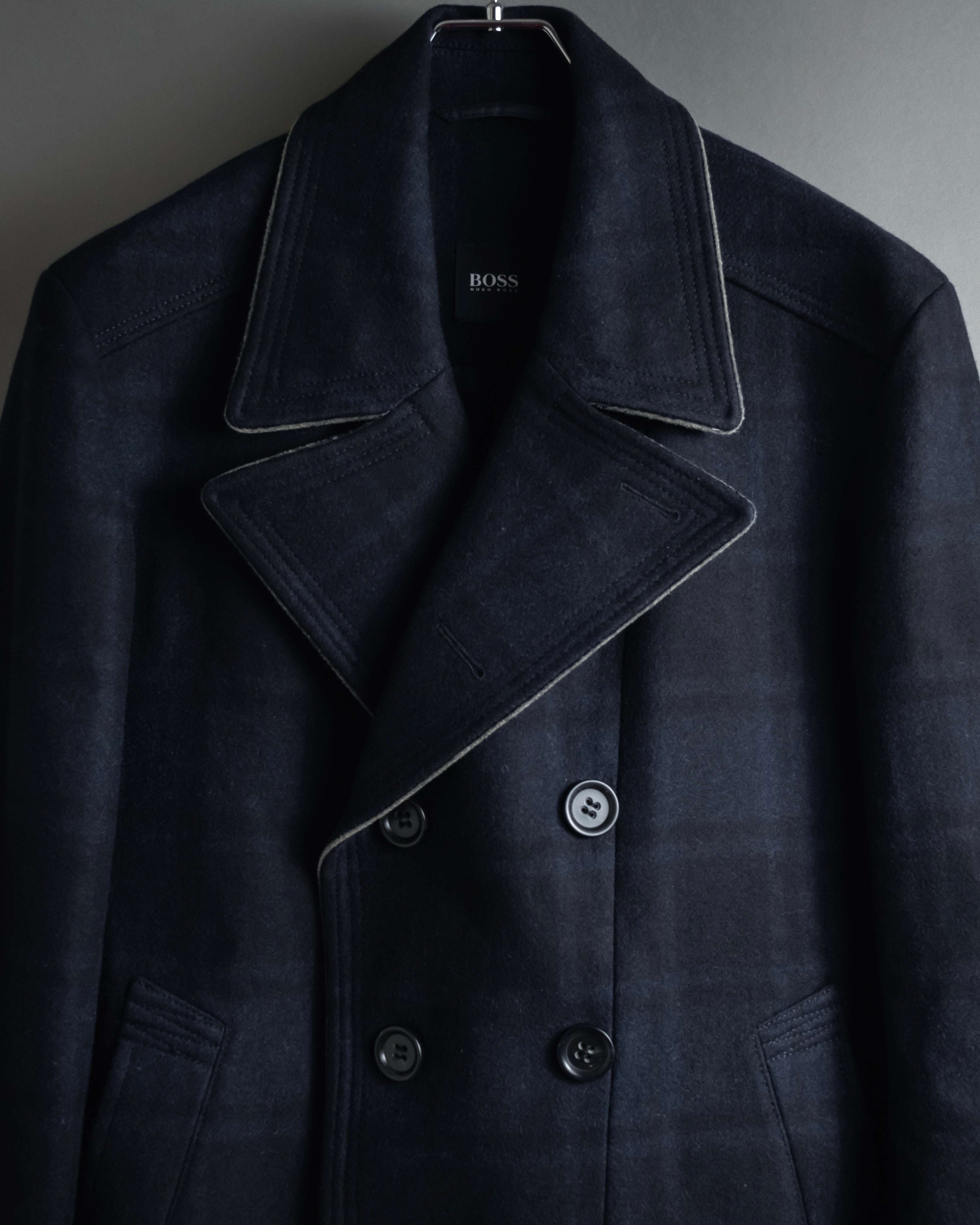 "HUGO BOSS" Double-breasted plaid coat