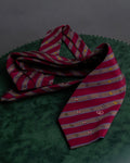 "GUCCI" Burgundy color diagonal stripe silk neck tie