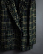 "Christian Dior" Windowpane check tailored jacket