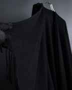 "BALENCIAGA" Fringe design open front cape