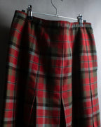 Vintage tartan check pleated skirt