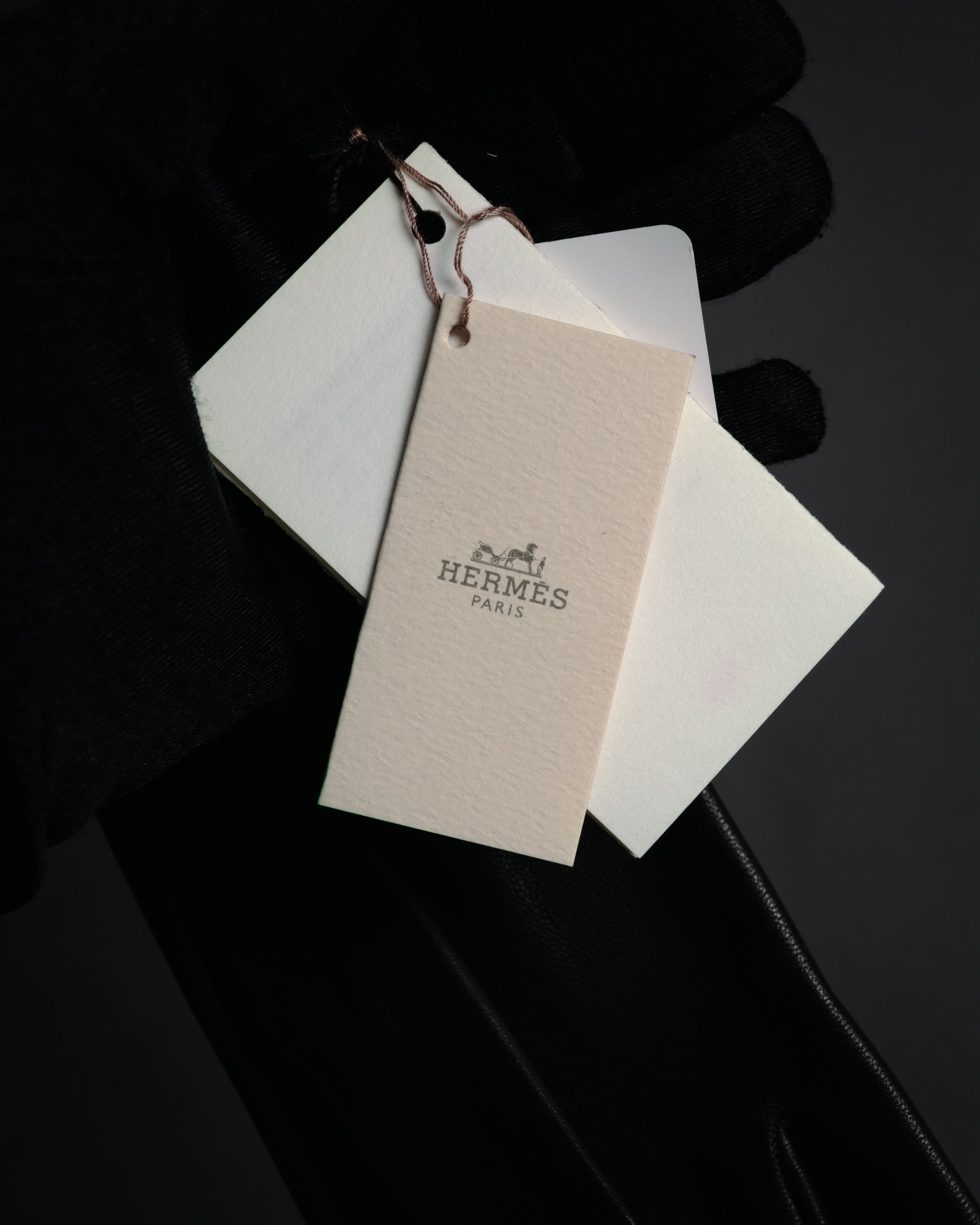 “HERMÈS” 2010’s bi material lambskin silk lined gloves