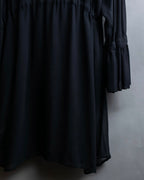 "DRIES VAN NOTTEN" Gather tiered design sheer black dress