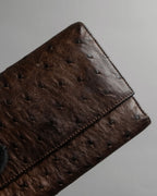 "LOEWE" Ostrich leather bi-fold wallet