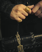 -SPECIAL- “Yves Saint Laurent” 80’s-90’s Crocodile embossed lace-up handbag