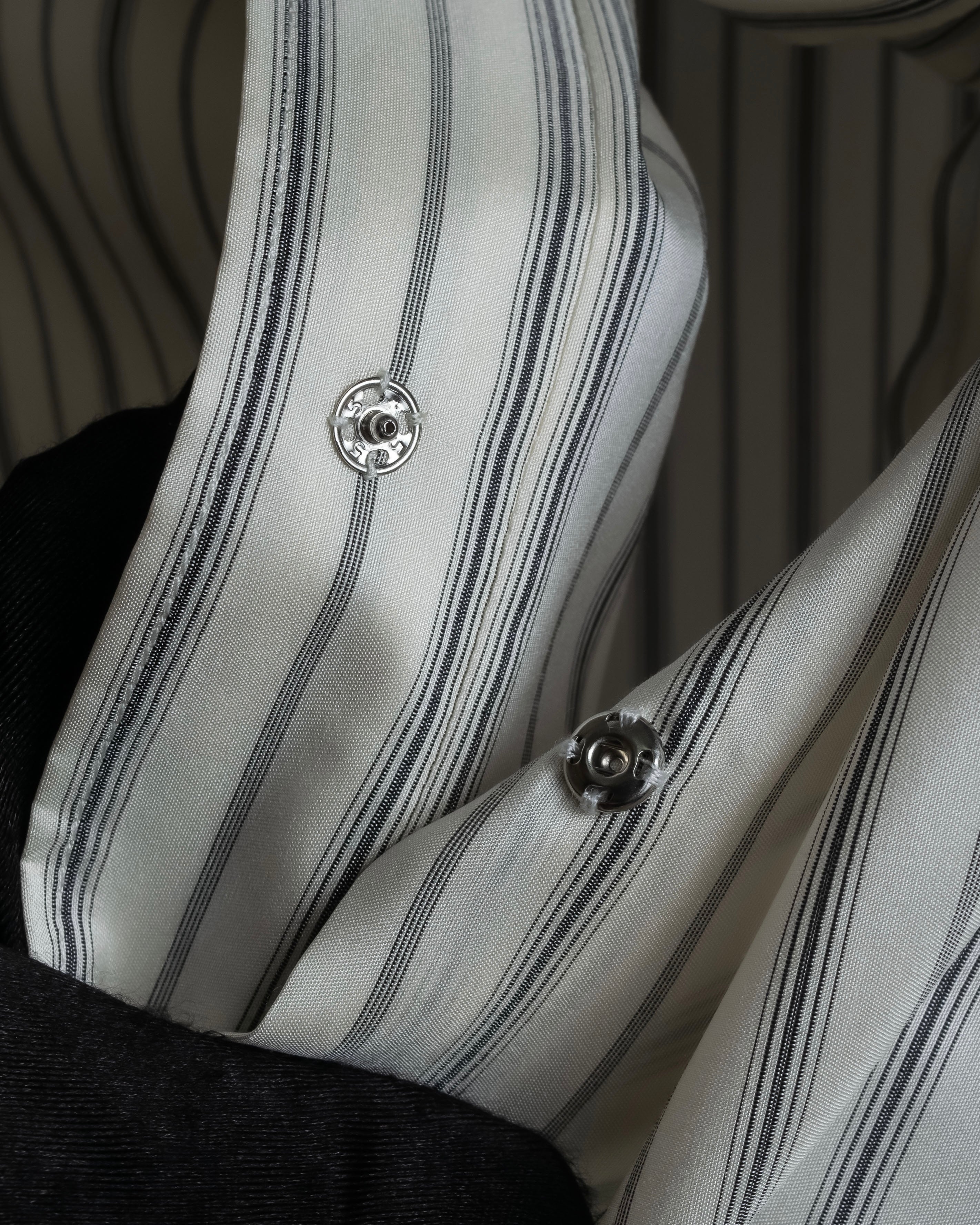"MAISON MARGIELA" 16SS bowtie design striped long shirt
