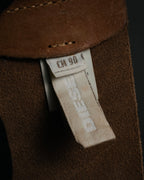 "DIESEL" 00’s Turquoise-studded embossed suede belt