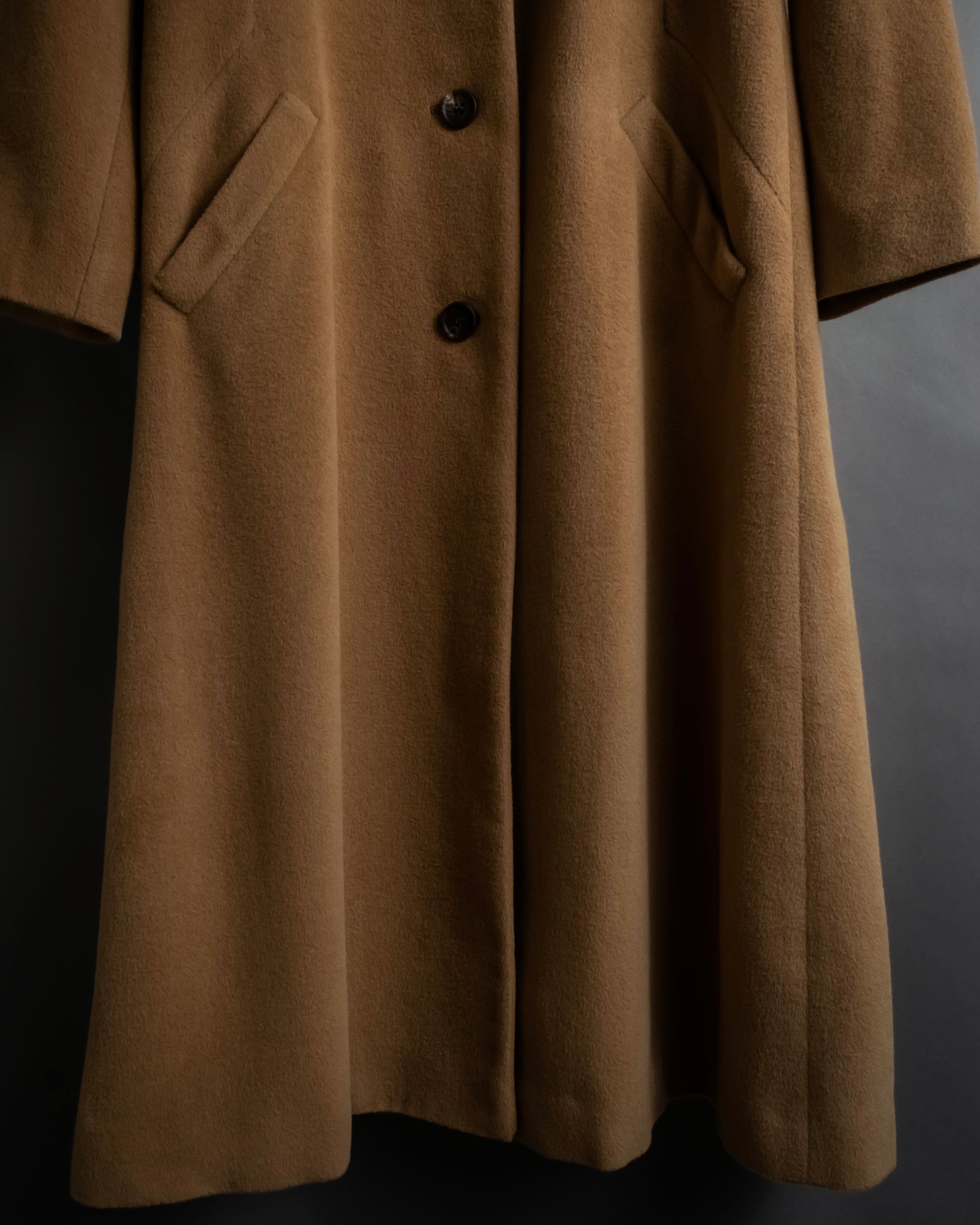 "ISSEY MIYAKE" 03AW Angora wool blend flared silhouette coat