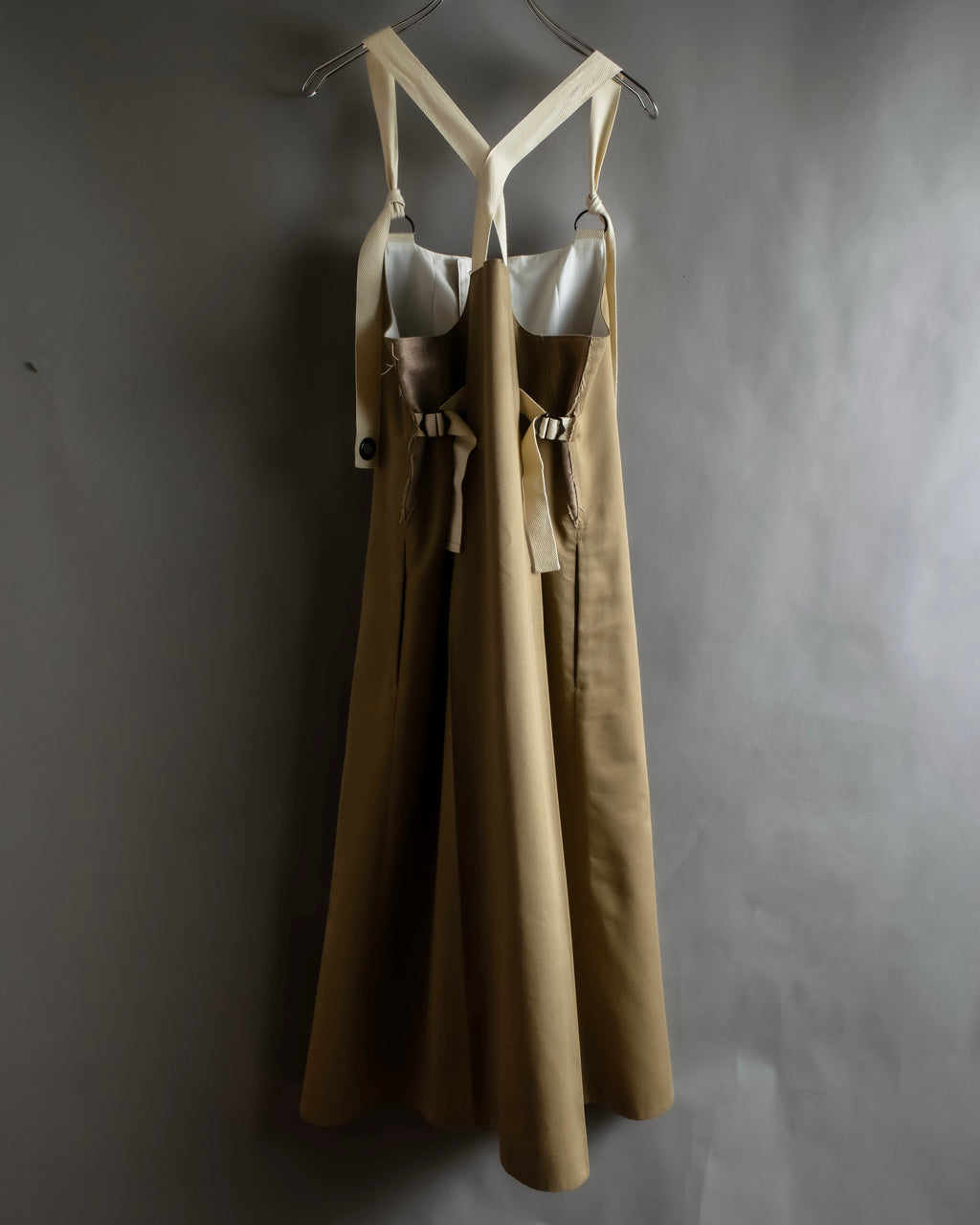 "Y's" 17AW twill woven flare silhouette jump skirt