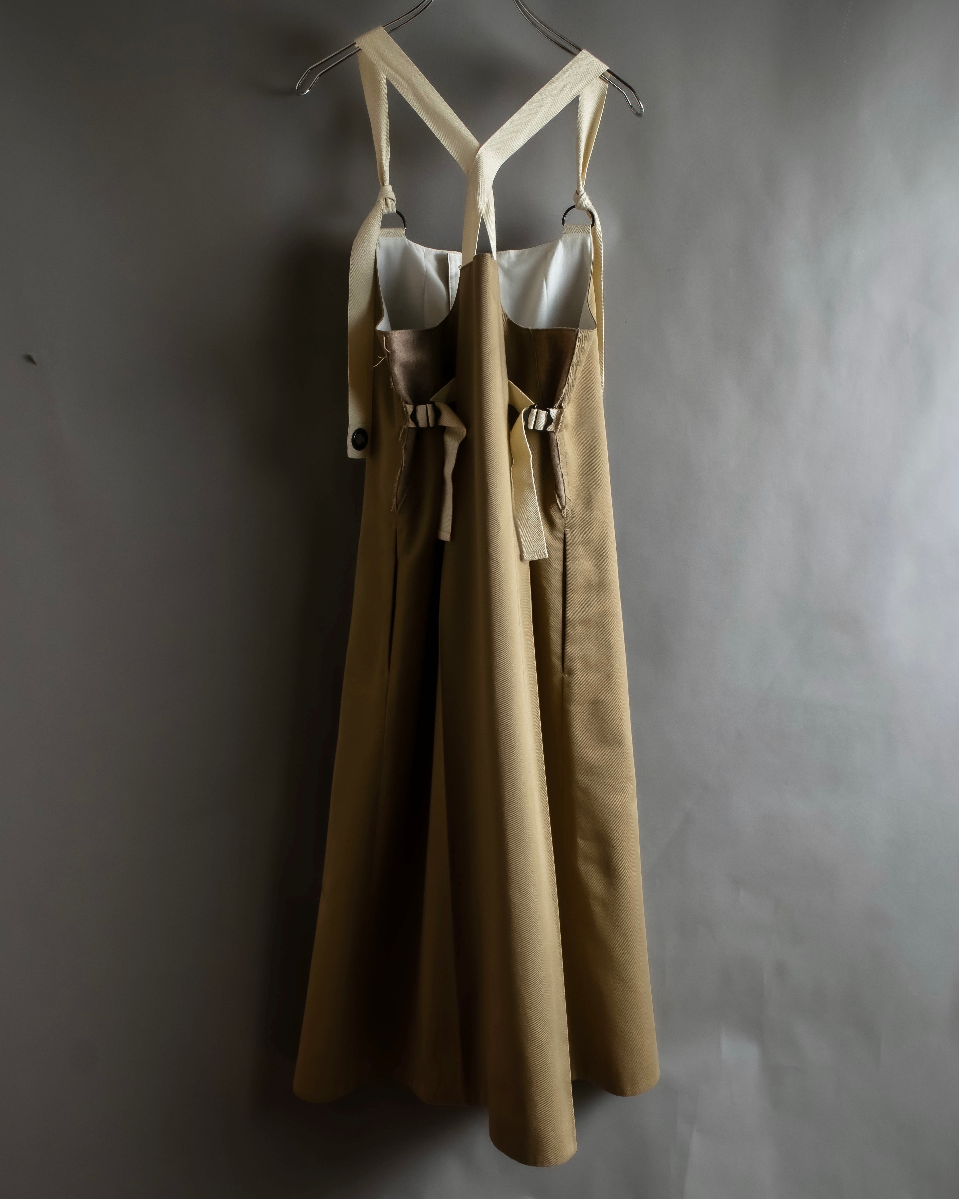 "Y's" 17AW twill woven flare silhouette jump skirt