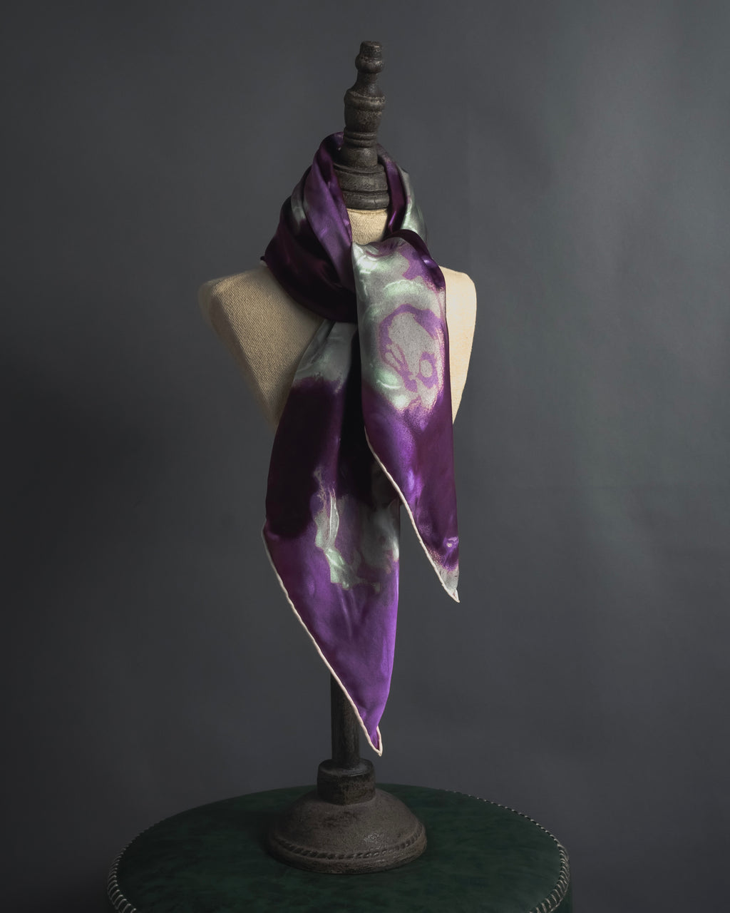 "Christian Dior" Abstract floral marbled print scarf