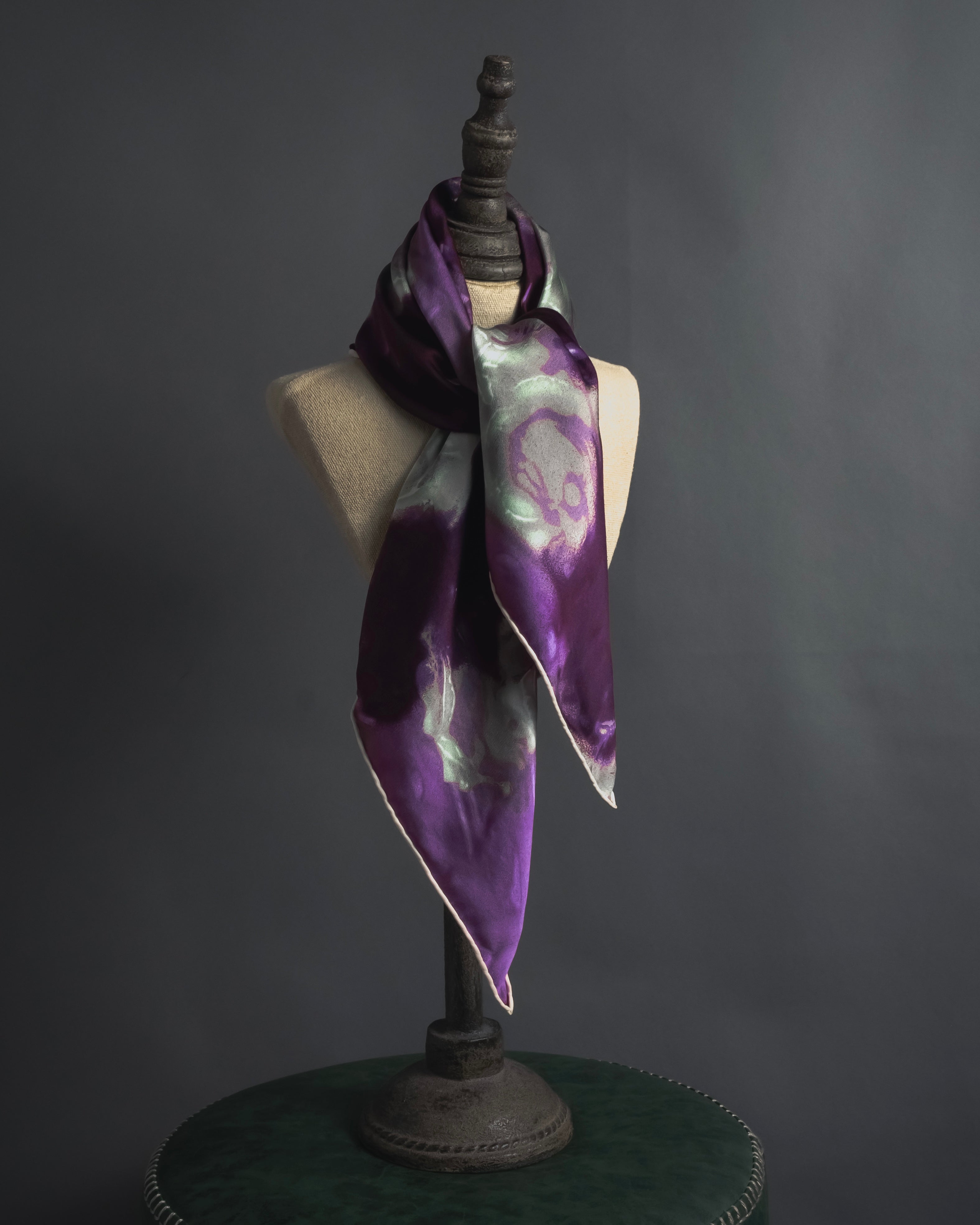 "Christian Dior" Abstract floral marbled print scarf