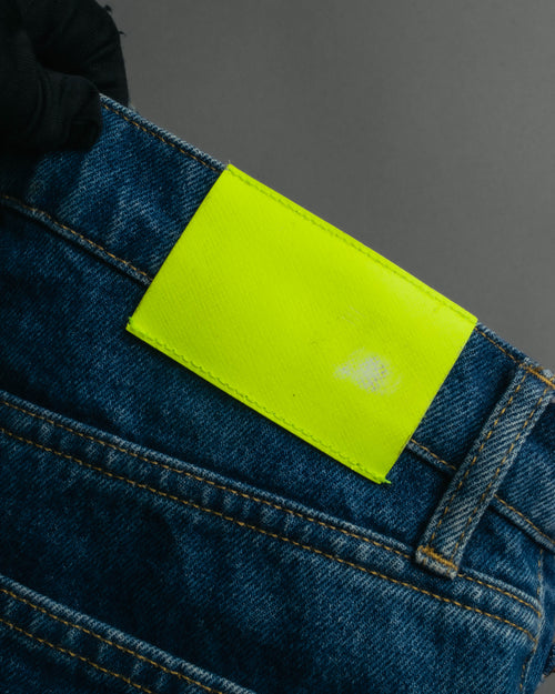 “Balenciaga” 2016-18’s tapered denim pants with neon back patch
