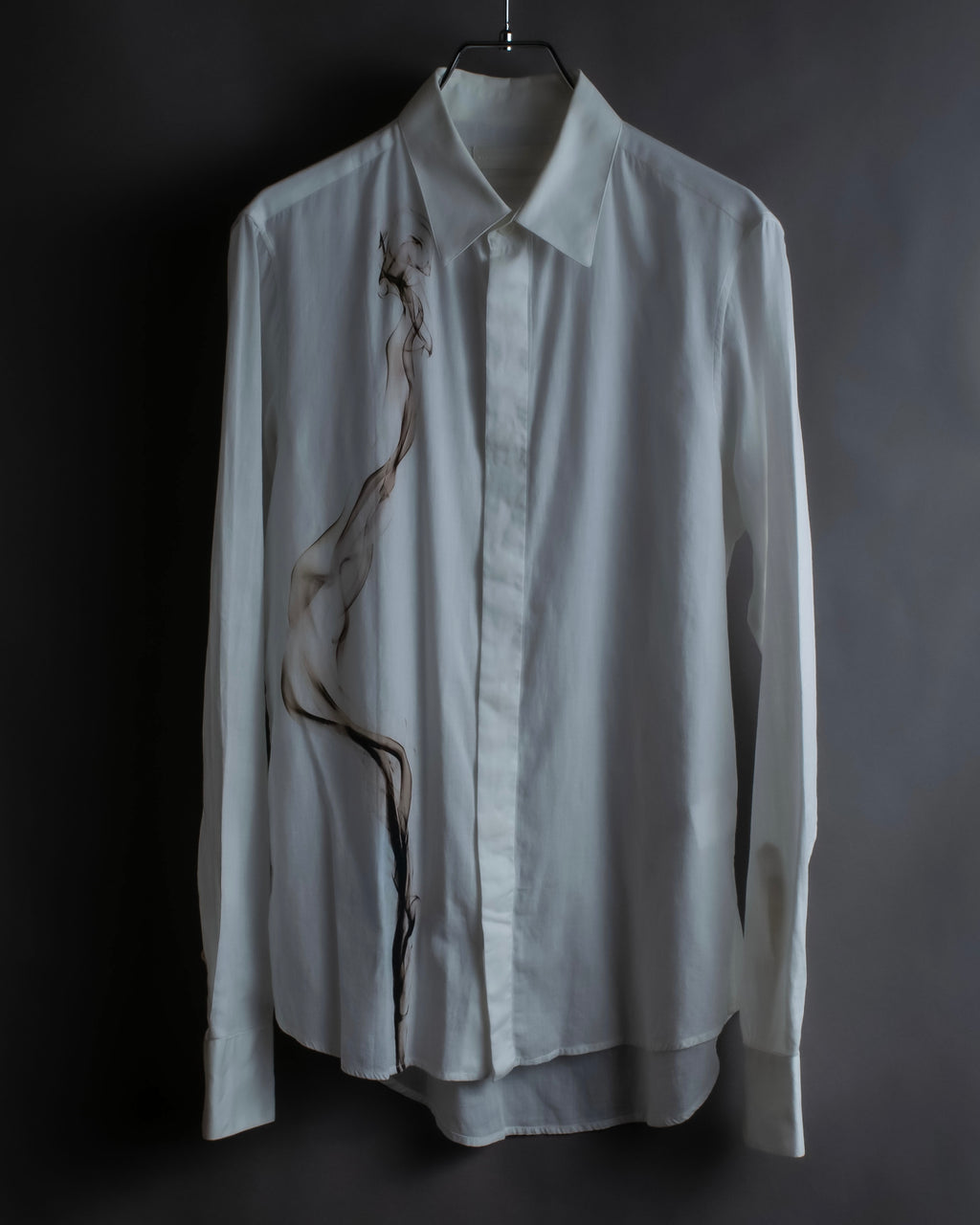 "Alexandar McQueen" Smoke art print cotton oversized shirt
