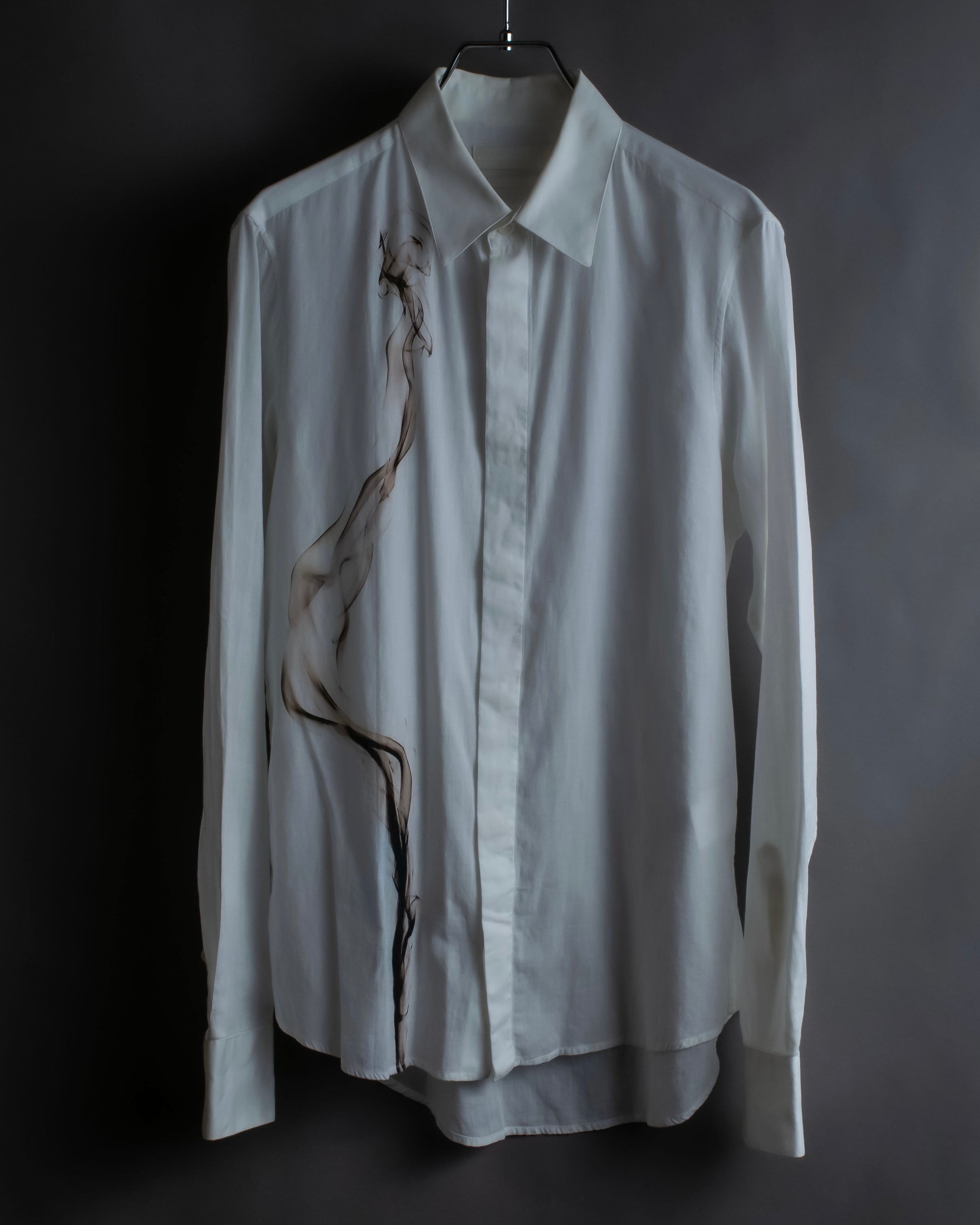 "Alexandar McQueen" Smoke art print cotton oversized shirt