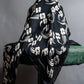 "CHANEL" Flower & cocomark blurred pattern square scarf