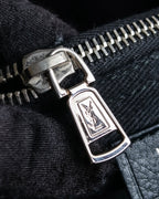 "YVES SAINT LAURENT" Silver parts design Muse toe leather bag