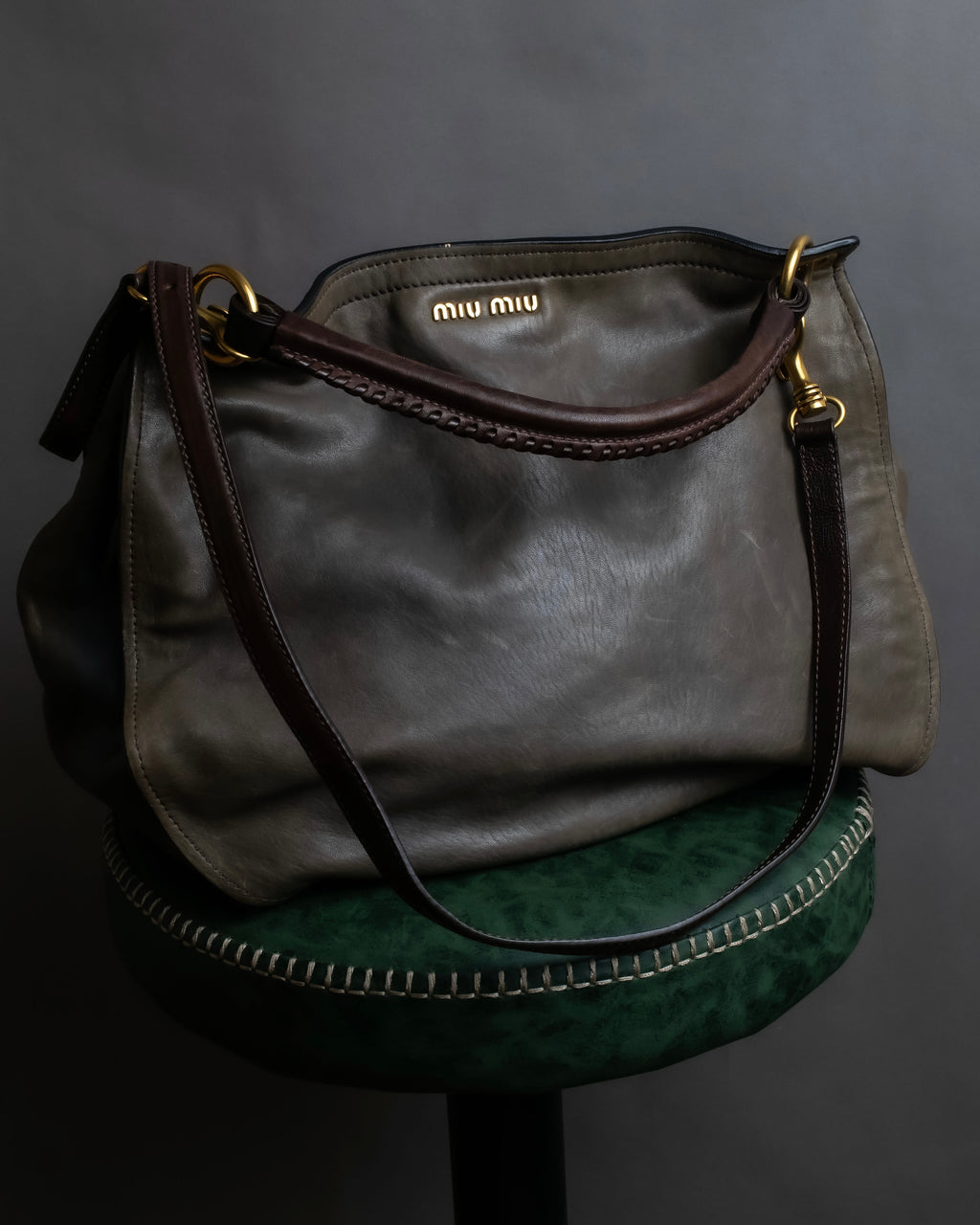 "MIU MIU" Overflap gold Parts design 2-way bag