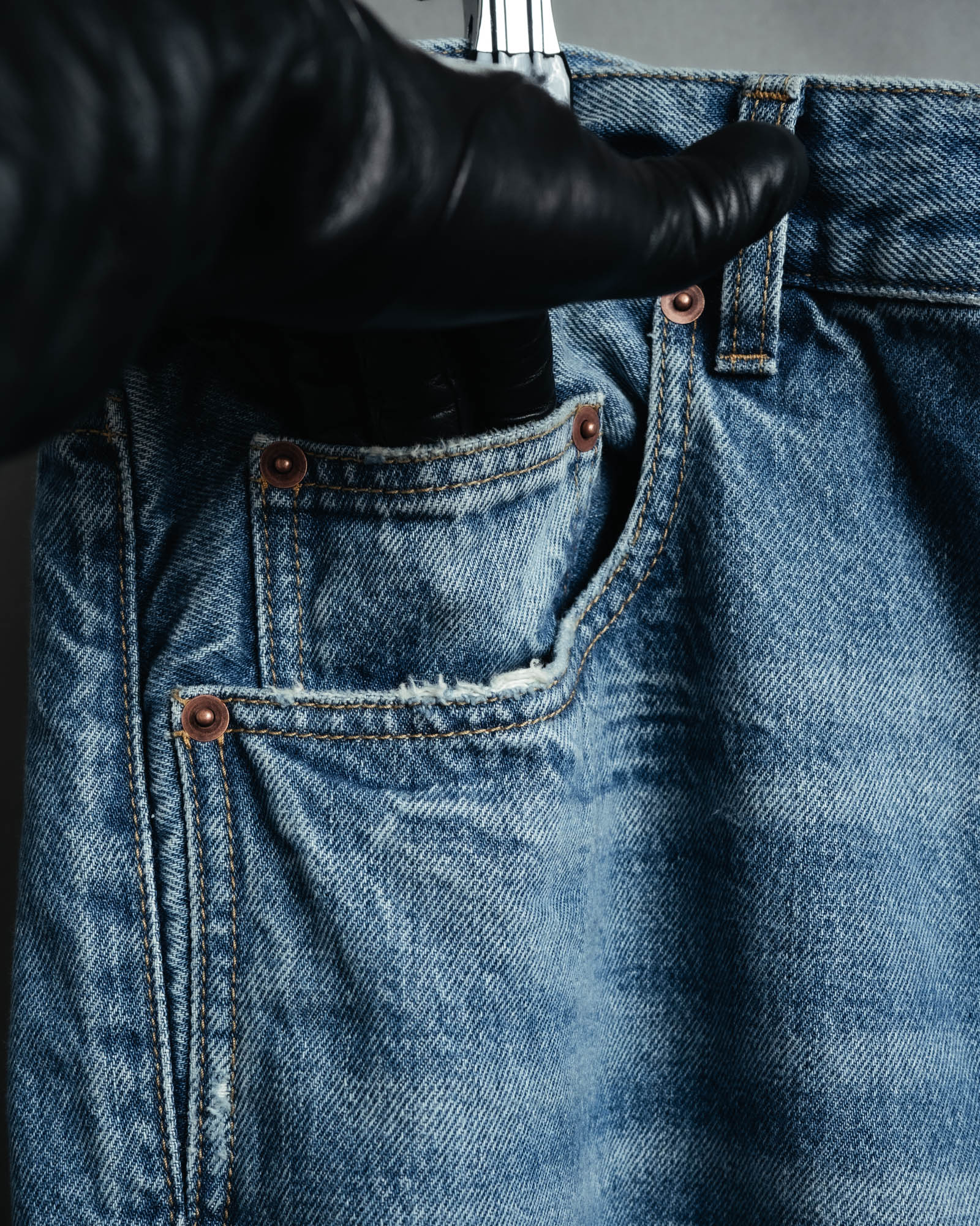 -SPECIAL- “SAINT LAURENT” 2023’s Long extreme baggy faded denim jeans