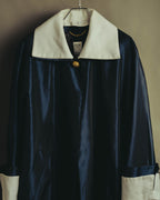 "CELINE" 70's-80's Dramatic contrast collar long coat